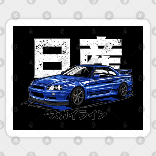 Nissan Skyline R34 GTR Sticker by idrdesign